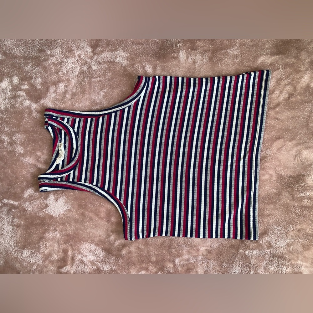 Pink Rose Striped Tank Top 🌟